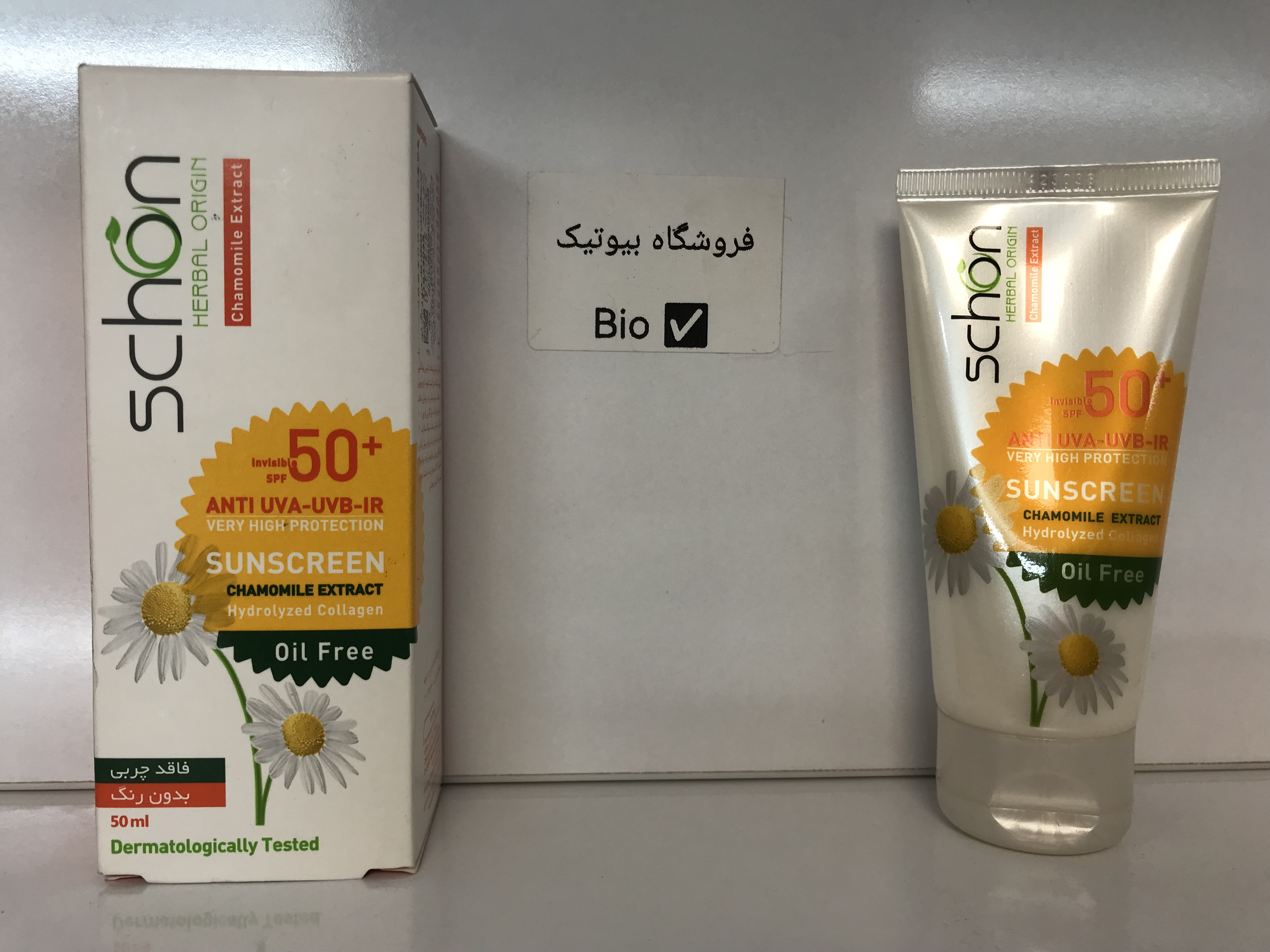 کرم ضد آفتاب 50 میل بدون رنگ شون SPF50 مناسب پوست چرب